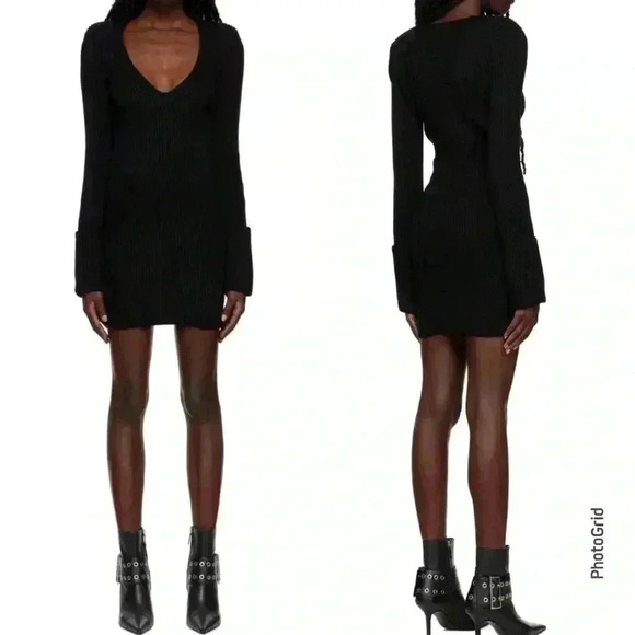 Gauge81 black artik mini dress sweater knit size XL NWT virgin wool - Picture 1 of 3